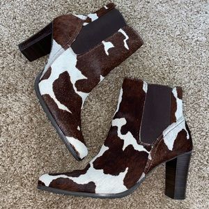 Square Toed Cow Print Boots